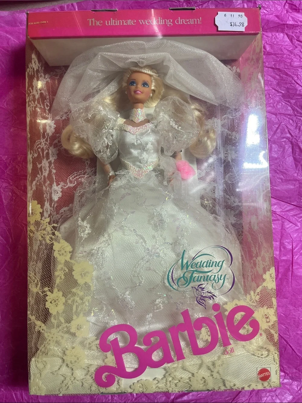 1989 Wedding Fantasy Barbie doll (Model No. 2125) Mattel NRFB